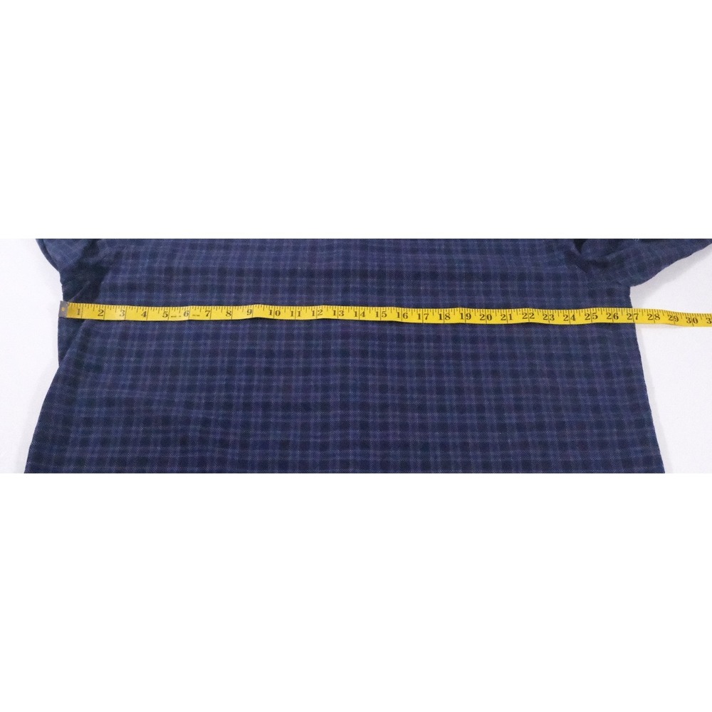 Johnston & Murphy Shirt Mens XXL Blue Plaid Button Up Long Sleeve Cotton Casual - Picture 3 of 7